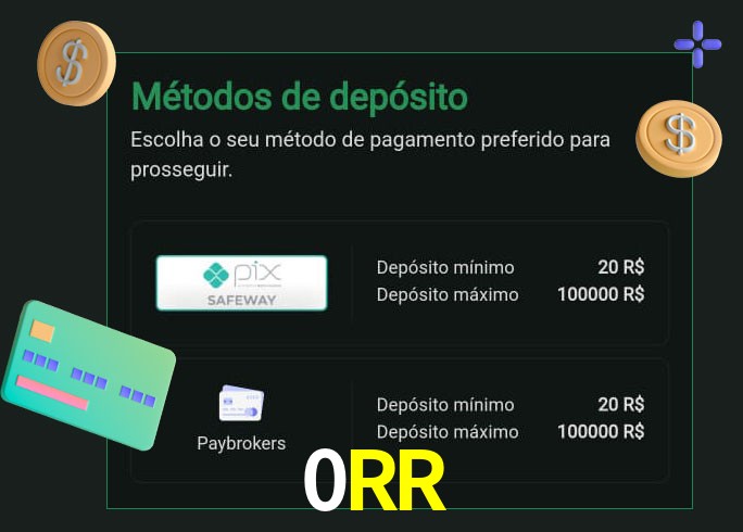 O cassino 0RR oferece uma grande variedade de métodos de pagamento
